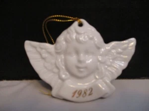 Avon Adorno Navidad Recuerdo Cerámica Ángel 1982 Usado En Caja Incorrecta - Imagen 1 de 6