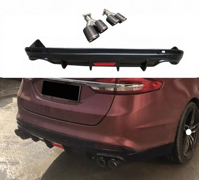 Juego de carrocería difusor labial parachoques trasero negro brillante para Ford Mondeo Fusion 2013-18 Foto 1 de 4