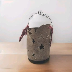 Candelabro votivo primitivo rústico occidental mango de metal estrellas de ángel de colección  - Imagen 1 de 8