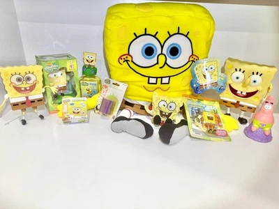 Vintage SpongeBob 10pc LOT Great Smile NIB Jumbo Plush Eye Poppin Toys 2000s - Image 1 of 4