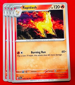 4x Rapidash 020/142 Pokémon TCG Stellar Crown NM Playset Lot Uncommon - Picture 1 of 1