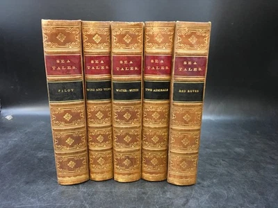 RARE Lot of (5) James Fenimore Cooper SEA TALES 1856 [Stringer and Townsend] Foto 1 de 4