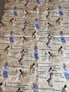 SPRINGS INDUSTRIES Amazing Grace Angels Fabric 1 Yard 34” Width 44” - Picture 1 of 3