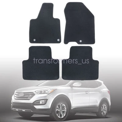 Alfombrillas de terciopelo de repuesto negras para Hyundai Santa Fe Sport 2013-2018 Foto 1 de 4