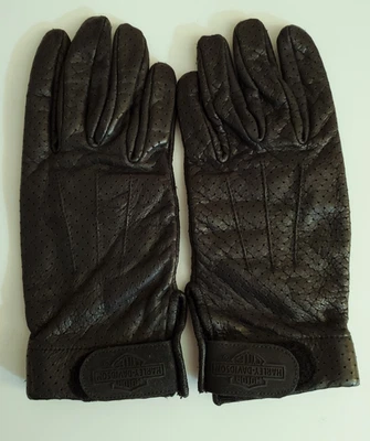 Guantes de equitación de cuero negros Harley Davidson para motocicleta para mujer talla pequeña Foto 1 de 4