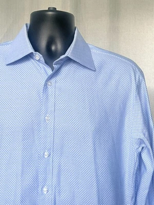 Camisa de vestir Thomas rosa para hombre talla 16 calce ajustado abotonada manga larga puño francés Foto 1 de 4