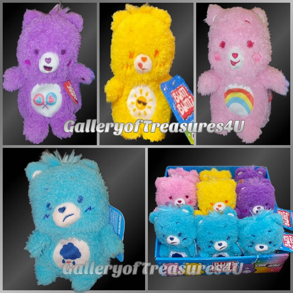Care Bears Bum Bumz Mini Plush Cheer Grumpy Funshine Share  Bear 4.5" Squishy - Image 1 of 3