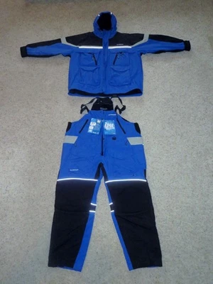 Conjunto de chaqueta y baberos con armadura de hielo almeja azul negro abrigo de pesca en hielo para hombre talla 2XL - NUEVO Foto 1 de 4