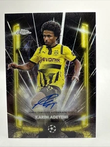 Karim Adeyemi 2024-25 Topps Chrome UEFA UCC Black Lazer Auto #BLA-KA Dortmund - Bild 1 von 2