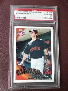 Buster Posey 2010 Topps Opening Day Rookie RC Card #207 Graded PSA 10 GEM MINT - Picture 1 of 6
