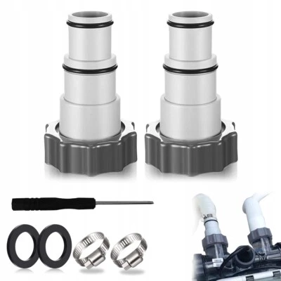 2x Für INTEX Adapter A Pumpe Schlauch Swimming Pool 32mm 38mm Profi Innengewinde - Bild 1 von 4