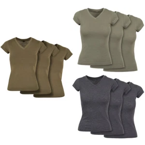 Build Your Brand T-Shirt Basique Femme 3-Pack Personnalisable Jersey Basique - Picture 1 of 9