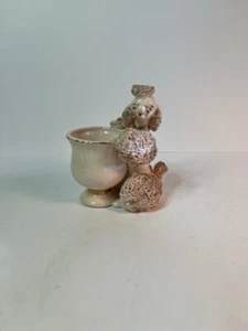 Poodle Vintage Pink Spaghetti and Gold Vase/Holder/Planter/(Lefton?) - Picture 1 of 12