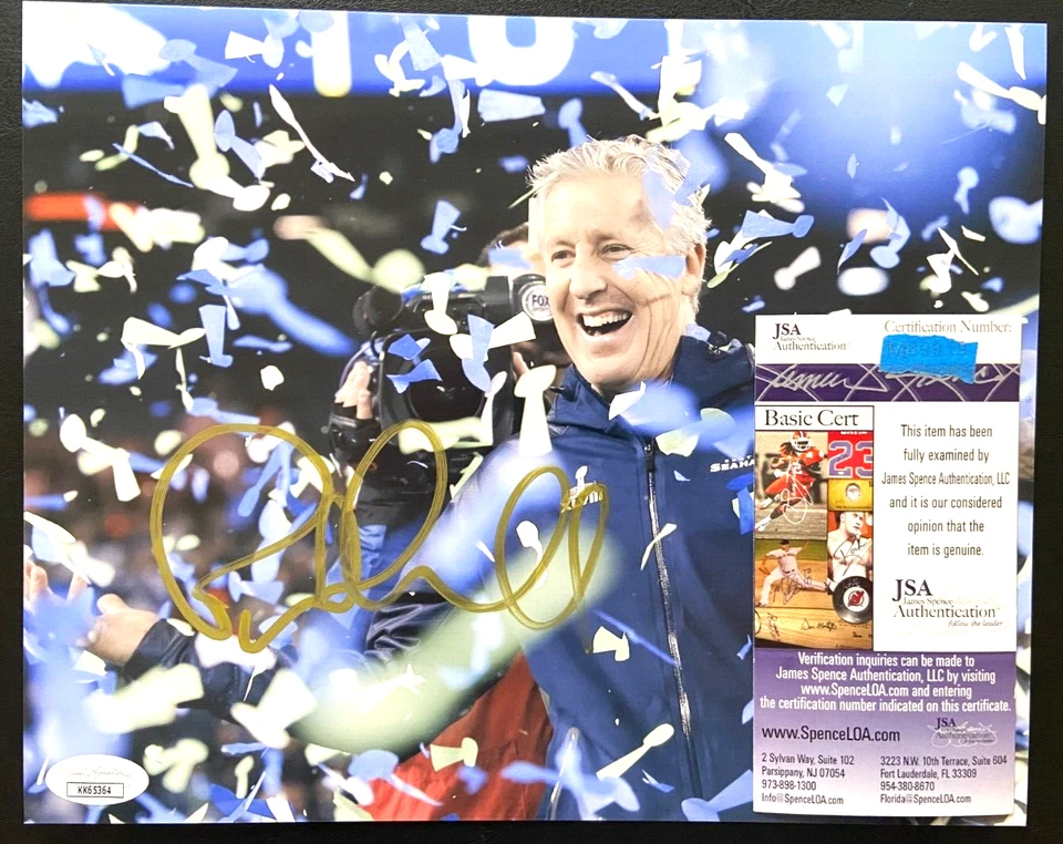 PETE CARROLL SIGNED 8X10 PHOTO SEATTLE SEAHAWKS FOOTBALL COACH USC TROJANS B JSA - Image 1 of 1