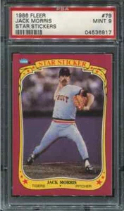 PSA 9 MINT 1986 FLEER STAR STICKERS JACK MORRIS #79 TIGERS 36917 B134 - Picture 1 of 1