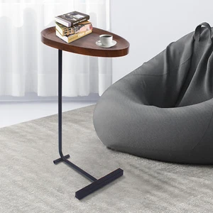 C Shaped Small Side Table Narrow End Table for Sofa Bed Bedroom Living Room - Picture 1 of 21