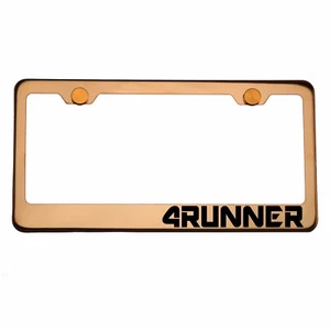 Rose Gold License Plate Frame 4RUNNER Laser Engraved Aluminum Screw Cap - Foto 1 di 8