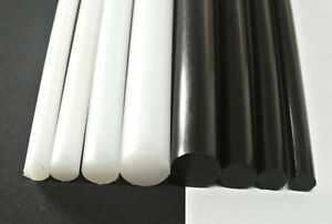 HDPE Plastic Rod Round Bar Billet Spacer Engineering 10mm - 50mm Black Or White