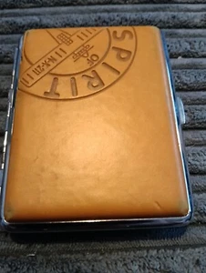 Vintage Zigarettendose braun Leder Spirit of St Louis #8 in super Zustand - Bild 1 von 6