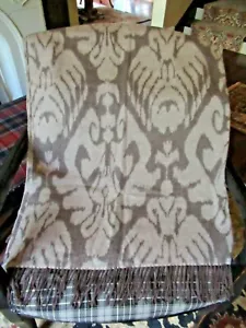 NUOVISSIMO Williams-Sonoma Home 100% Cashmere Taupe Ikat 50 X 65 Tiro - Foto 1 di 3