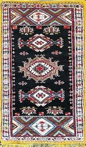 Alfombra marroquí vintage hecha a mano, #17362, 3'9"6'6" C-1960 COMO ESTÁ - Imagen 1 de 9
