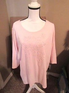 Ladies Allison Daley Pink Pullover Blouse - Size 3X - Picture 1 of 5