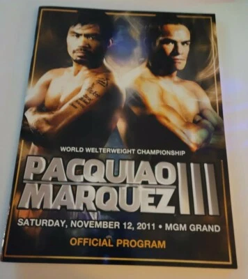 PACQUIAO VS MARQUEZ Boxing Official Program & 2X/TShirt MGM Grand Nov 12, 2011 - Image 1 of 4