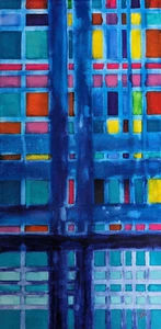 Abstract Painting Modern Collectible City Landscape Signed Art Samantha McLean - Picture 1 of 4