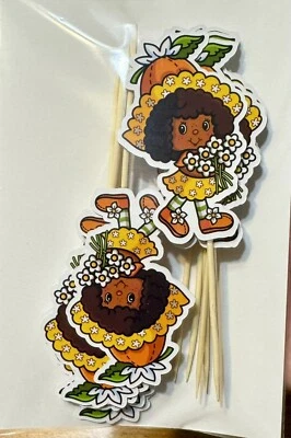 Toppers de cupcake comemoração aniversário flor de laranjeira anos 80 - Imagem 1 de 2