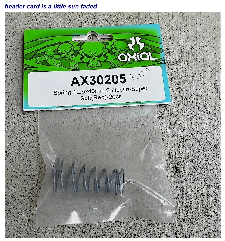 Axial Spring 12.5x40mm 2.7lbs/in Super Soft Red Cherokee/Honcho/Wrangler AX30205 - Image 1 of 1