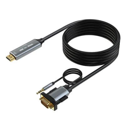 VGA to HDMI ( 3.5mm Audio & USB C Power) Audio Video Cable - 1.8m - Image 1 of 3