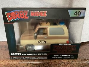 Funko Dorbz Ridez Stranger Things Hopper with Sheriff Deputy Truck, NEW