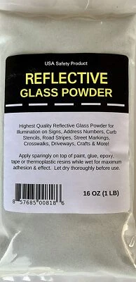 ROLY POLY Reflective Glass Powder (1 LB Bag) for Road Striping, Curb Paint, Signs, Crafts