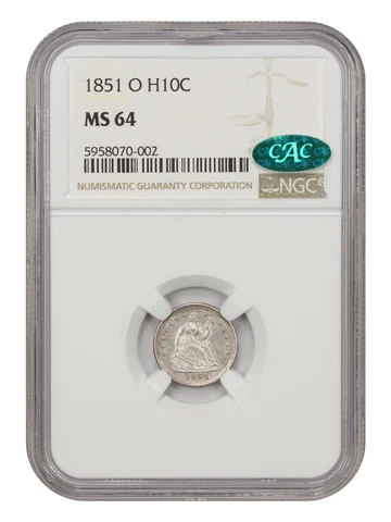 1851-O H10C NGC/CAC MS64 Cover