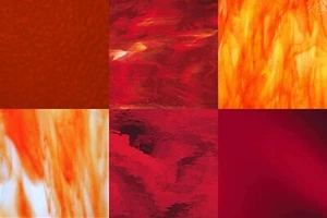 8"x5" RED Variety Pack Stained Glass Sheets (6 Pieces) - Picture 1 of 2