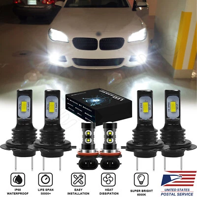Se adapta a BMW 128i 135i 2008-2013 6x H7 H11 faros LED y faros antiniebla combo bombillas Foto 1 de 4