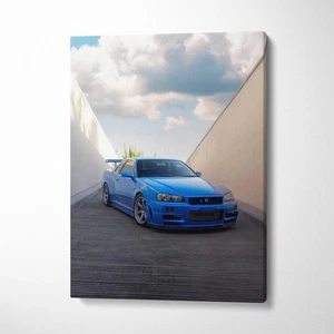 Nissan R34 GTR High Resolution Museum Quality Vertical Canvas Print #029 - Picture 1 of 14