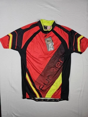 Funkier Full Zip Short Sleeve Black Red Biking Cycling Jersey Men's XXL - Image 1 of 4