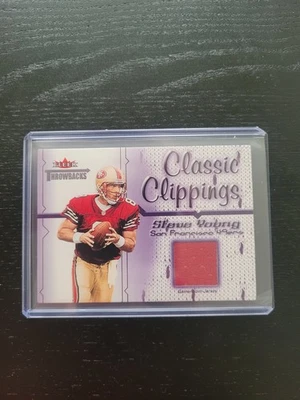 2002 Steve Young Fleer Throwbacks Classic Clippings Jersey Relic - Image 1 of 2