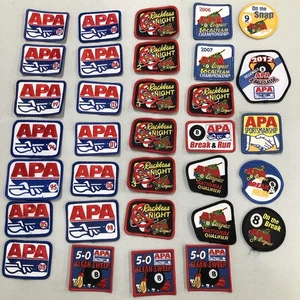 Neu 33 Aufnäher selten Vintage verschiedene APA Billard Pool League Patches (#2 Zip - Bild 1 von 9