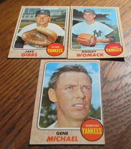 3) Carte da baseball 1968 Topps NY Yankees #89 Gibbs #299 Gene Michael #431 Womack - Foto 1 di 2