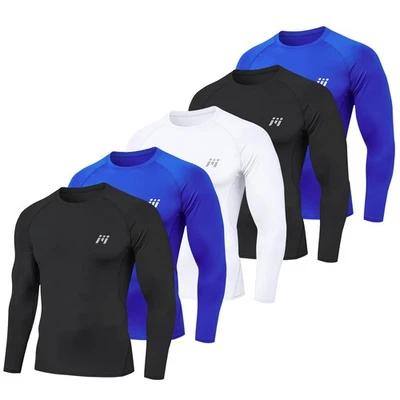 5 Pack Compression Shirt Men, Long Sleeve Compression Shirts for Men, Base La... - Image 1 of 4