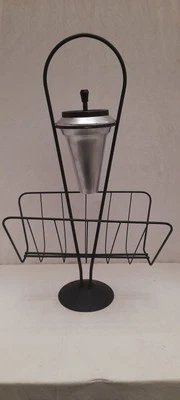 Superbe porte revues vintage 64 cm cendrier métal et alu 1950 1960 1970 - Photo 1/4