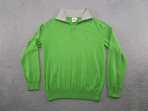 Lacoste Men's 1/4 Zip Green Long Sleeve Sweater Size 3 Collar 100% Cotton Preppy - Bild 1 von 10