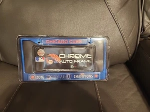 2016 World Series Chicago Cubs Chrome License Plate Frame, New, Sealed - Picture 1 of 3