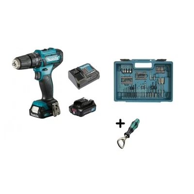 Makita Akku-Schlagbohrschrauber HP333DSAX1 2x 2,0 Ah, Koffer, Bit-Set, Ladegerät - Bild 1 von 3