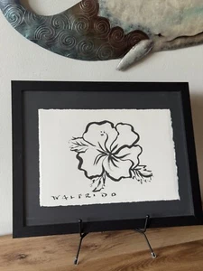Walfrido Garcia - Original Signed Sumi Ink Sketch - Hibiscus Flower 8 x 12 Wow!! - Picture 1 of 3
