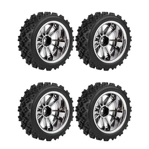 4pcs Set Racing Off Road Vehicle Tires Rubber Tyre Wheel Rim For RC 1:10 - Picture 1 of 12