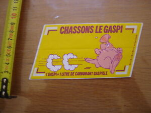 Autocollant Sticker CHASSE CHASSONS LE GASPI Automobile Carburant Motocyclette