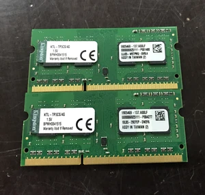 KINGSTON 8GB (2x4GB) 1Rx8 PC3-12800S DDR3 SODIMM Laptop Memory RAM--KTL-TP3CS/4G - Picture 1 of 2